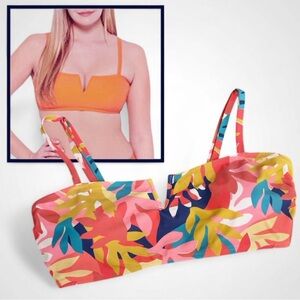 Mynah Artistic Bloom Bra Bikini Top with Adjustable Straps